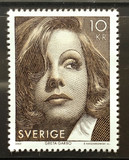 瑞典邮票 2005 电影明星嘉宝 发行量12万 雕刻版 四边有齿