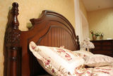美式实木床欧式家具/白色床深色床古典雕花床双人床婚床可做高箱