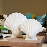 简约现代白色陶瓷贝壳花器会所婚庆样板房间电视柜餐桌装饰品摆件