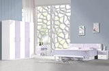双人床白色亮光烤漆板式床彩色成人套房卧室 成人板式家具系列