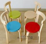 宜家出口实木儿童靠背椅子 幼儿园早教机构彩色课桌椅 宝宝餐椅