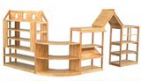 早教亲子园幼儿园儿童原木角色组合柜 樟子松木玩具柜收纳架书柜