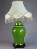 大号柚子绿陶瓷台灯 高档景德镇瓷器布罩欧中式灯饰具客房厅酒店