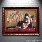 关则驹裸女人体性感酒店桑拿油画微喷绘版画艺术卧室睡房卫生间画