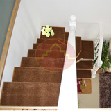 楼梯踏步垫简约咖啡色加厚满铺 免胶自粘楼梯地毯 楼梯垫 台阶垫