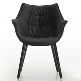 时尚餐椅 休闲椅子咖啡厅别墅造型会所洽谈椅 设计色椅PU皮木质椅