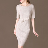 2016夏装新款欧美品牌女装大牌修身包臀白色大码OL气质蕾丝连衣裙