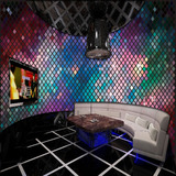 大型壁画KTV墙纸酒吧壁纸酒店网吧宾馆卧室主题房3D几何无缝布