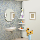 奥阁时尚创意顶天立地浴室置物架 转角置物架 三角卫生间收纳架