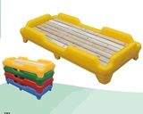 幼儿园专用床叠叠床午睡床 儿童塑料木板床加厚 宝宝床六脚儿童床