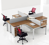 正品奥派办公家具屏风隔断四人位卡位钢木组合办公桌转角桌可定制