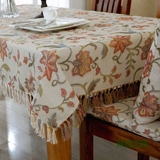 欧式桌布布艺奢华西餐桌椅垫套装美式乡村古典棉麻长方形茶几台布