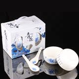 青花瓷餐具批发陶瓷碗套装韩式骨瓷青花瓷器礼品套装套碗送礼礼盒