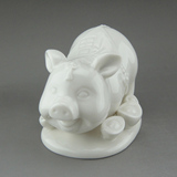 瓷器招财猪风水摆件家居饰品十二生肖工艺品陶瓷猪摆件元宝小猪猪