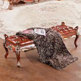 欧式床尾凳实木床尾凳 美式复古床塌换衣凳卧室坐凳新古典家具