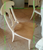 简欧仿古实木水曲柳开放漆 纯美式地中海家具 扶手椅餐椅BM660B