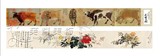 现代中式五牛图装饰画客厅办公室会客厅卧室沙发背景国画挂画画芯