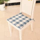 地中海简约宜家风 座椅垫 浅蓝大格子餐椅垫 色织坐垫 优质海绵垫