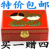 平遥漆器首饰盒推光漆器复古梳妆化妆盒木质欧式欧式包邮卡通21cm