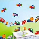 幼儿园教室儿童房男孩卧室背景墙壁装饰小汽车墙壁贴画卡通墙贴纸