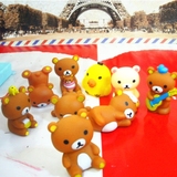 RILAKKUMA日本轻松熊手办公仔款一套8个摆件玩偶模型创意生日礼物