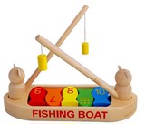 智益婴幼儿玩具 优质高档木质玩具 磁性钓鱼玩具 数字钓鱼船