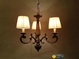 正品美式卧室吊灯镀铜全铜小美式简美法式美式田园复古乡村灯具
