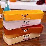 日式轻松熊可爱卡通抽屉收纳盒 餐具盒 桌面收纳首饰盒分类收纳盒