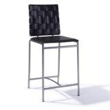 出口美国 简约时尚欧式现代真皮不锈钢酒吧椅 中吧台椅子 高餐椅