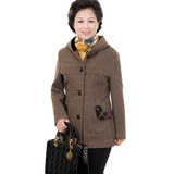 2014特价韩版妈妈装大码春秋装中老年毛呢外套女中年长款呢子大衣