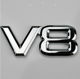 汽车排量标V8后尾标 V8排量标 改装3D立体车贴 车标贴 数字排量标