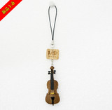 新品乐器模型背包饰 创意木制大提琴手机链挂件 手机饰品生日礼品
