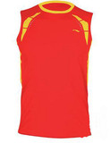 正品李宁男子 羽毛球比赛服 红色无袖背心AVSD003-3原价:499