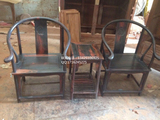 古典红木家具 老挝黑酸枝 圈椅3件套 现货 榫卯结构