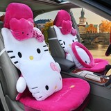 kt猫新款冬季毛绒卡通汽车坐垫四季坐套通用座椅套可爱小车座垫套