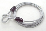 5MM_粗透明包胶钢丝绳_万能锁锁链 安全保护绳 固定绳总长3米