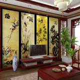 大型壁画电视背景墙纸壁纸 古典中式 梅兰竹菊 卧室 客厅壁画高清