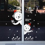 圣诞小鹿雪人圣诞雪景橱窗贴店铺玻璃贴圣诞节老人树装饰墙贴