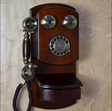 包邮高档酒店/别墅欧式壁挂式电话机复古仿古电话机金属旋转拨盘