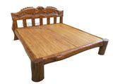 东南亚风格实木床雕刻床年年有余大床个性实木床原生态实木床