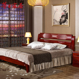 华日家居 现代中式全实木1.8米双人床卧室简约水曲柳实木床婚床L6