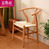 欧式实木餐椅时尚靠背椅橡木客厅坐椅简约咖啡椅创意休闲靠背椅