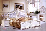 卧室家具 欧式现代简约时尚板式家居环保烤漆双人实木床  皮床
