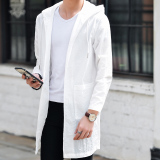 夏季长袖薄款夹克男士中长款韩版修身风衣青少年高中学生外套潮流