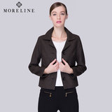 MORELINE沐兰2016春季新品波点单排三粒扣时尚外套女短款 长袖