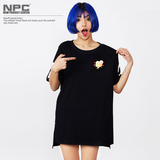 【NPC】MLGB x 蜡笔小新 7周年纪念版卡通印花 女款圆领长款T恤