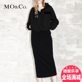 2015秋季新款MOCo欧洲站连衣裙长袖连帽户外修身绣章MA153SKT72