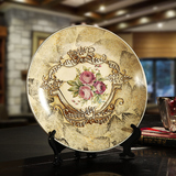 欧式装饰盘子摆盘摆件装饰品创意酒柜摆设家居饰品陶瓷客厅工艺品