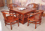 中式仿古家具实木功夫茶桌椅组合泡茶台茶几南榆木方形茶艺桌特价