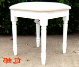 琴凳出口梳妆凳子田园实木椅化妆台美甲凳白色简约软包方凳欧式钢